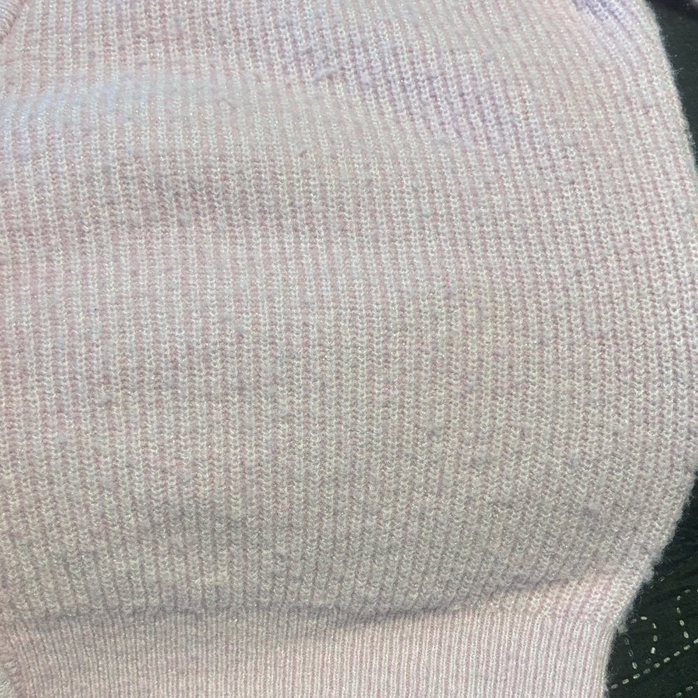 On 34th Elegant Light Pink Puff Sleeve Sparkle Button-Up Cardigan - Picture 6 of 13